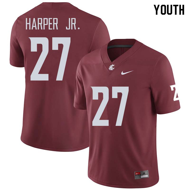 Youth #27 Sean Harper Jr. Washington State Cougars College Football Jerseys Sale-Crimson - Click Image to Close
